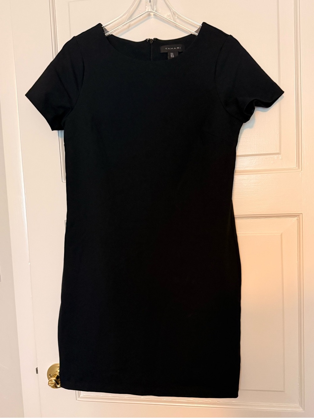 Tahari Black Short-Sleeve Sheath Dress